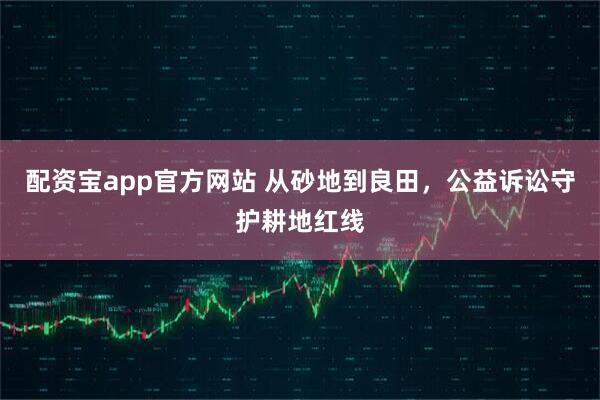 配资宝app官方网站 从砂地到良田，公益诉讼守护耕地红线