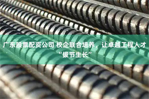 广东股票配资公司 校企联合培养，让卓越工程人才“拔节生长”