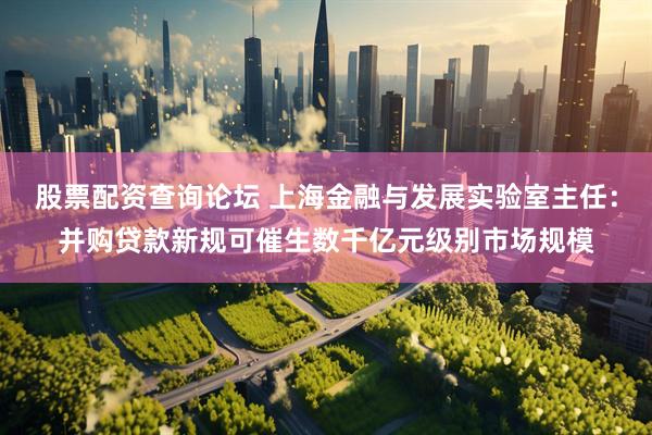 股票配资查询论坛 上海金融与发展实验室主任：并购贷款新规可催生数千亿元级别市场规模