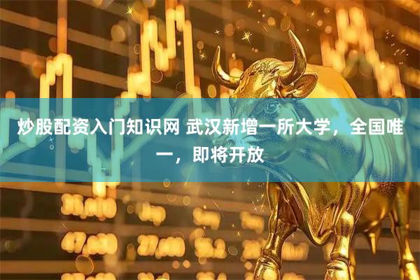 炒股配资入门知识网 武汉新增一所大学，全国唯一，即将开放